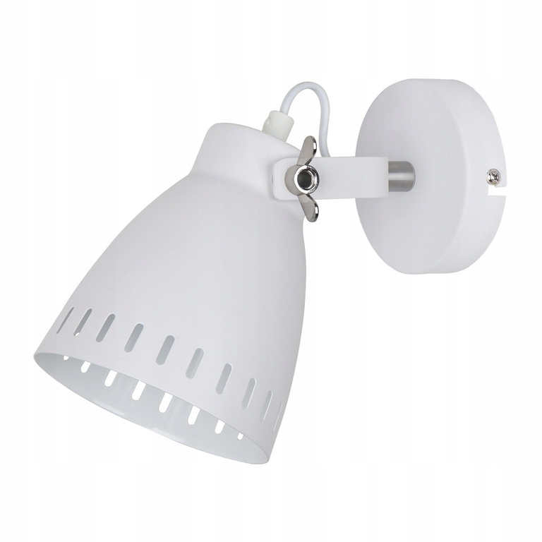 Kinkiet lampa ścienna Franklin biała metal industrialne retro