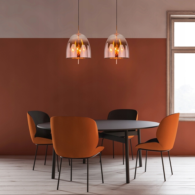 Lampa wisząca Italux Alan zwis Alan miedziana szkło (5)
