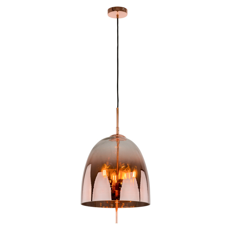 Lampa wisząca Italux Alan zwis Alan miedziana szkło (3)