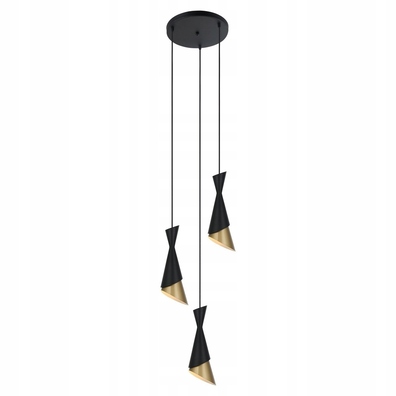 Lampa wisząca żyrandol koło zwisy regulowana Malia czarny ze zlotym
