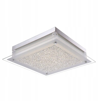 Plafon kwadratowy Vetti Italux 45x45 cm kryształki LED szkło 20W neutralny
