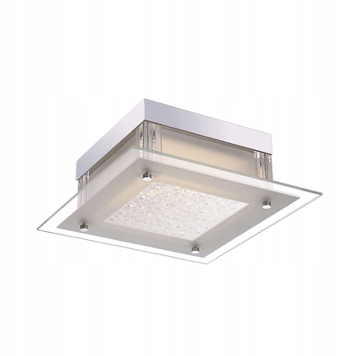 Plafon kwadratowy Vetti Italux 28x 28 cm kryształki LED szkło 12W neutralny