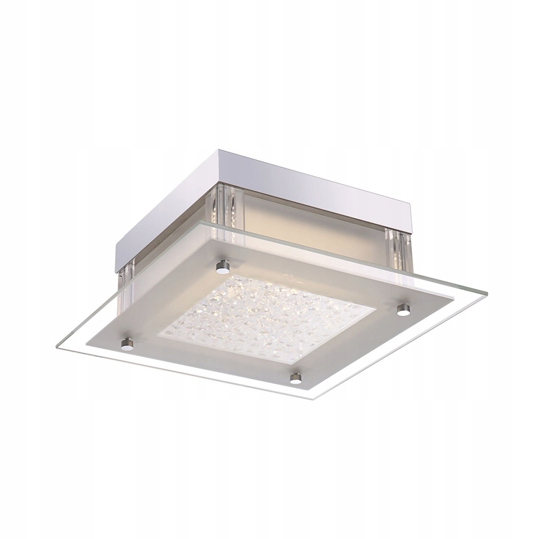Plafon kwadratowy Vetti Italux 28x 28 cm kryształki LED szkło 12W neutralny (1)