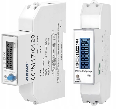 Orno 1Fazowy Licznik Energii Elektrycznej 100A MID