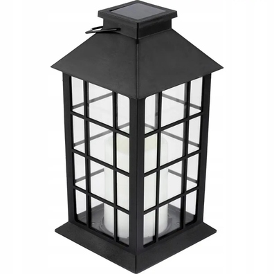 Lampa wisząca latarnia solarna czarna 32cm