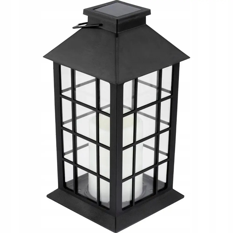 Lampa wisząca latarnia solarna czarna 32cm