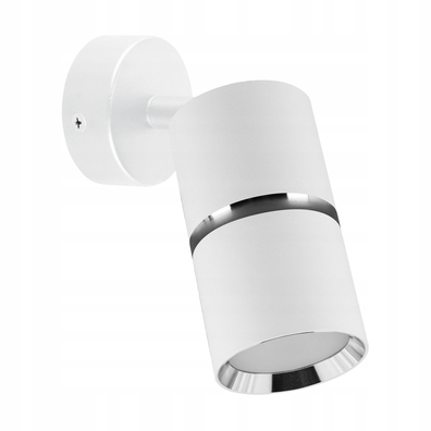 Reflektor ścienny lampa kinkiet biały z srebrną otoczką DIOR