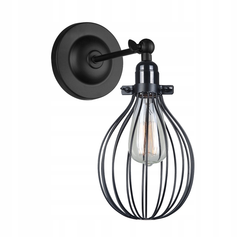Kinkiet czarny E27 druciki LOFT lampa ścienna