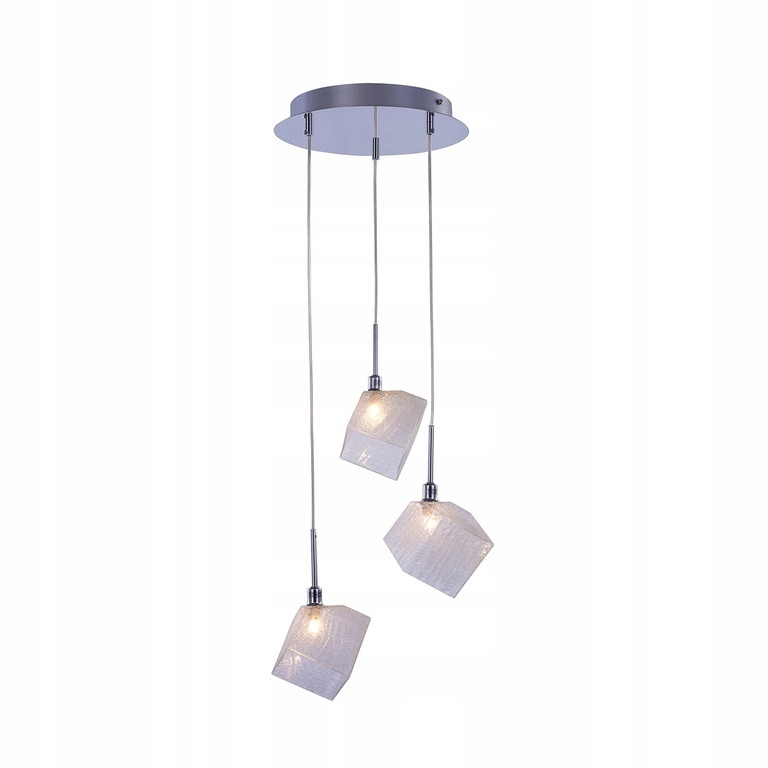 Lampa wisząca Italux Zen G9 żyrandol chrom koło (1)