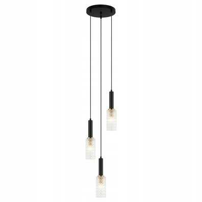 Lampa wisząca żyrandol 3 Italux PEROLA E14 szkło