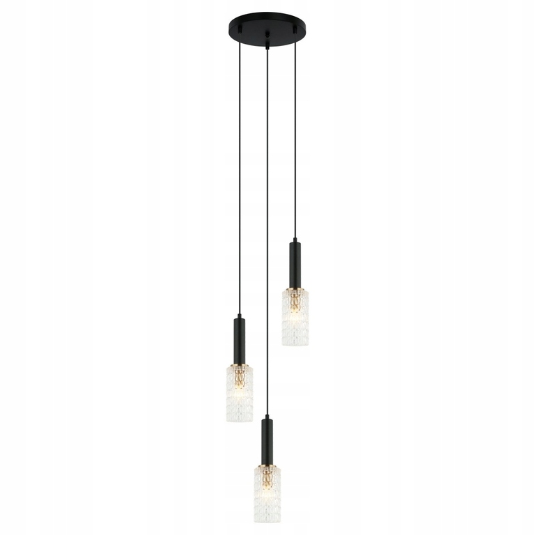 Lampa wisząca żyrandol 3 Italux PEROLA E14 szkło (1)