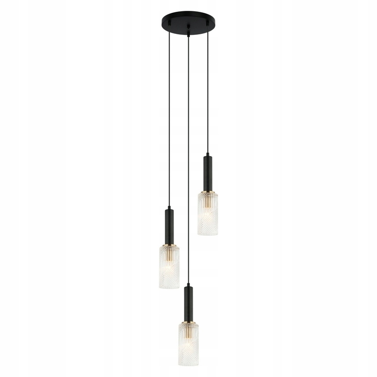 Lampa wisząca żyrandol 3 Italux PEROLA E14 szkło (1)