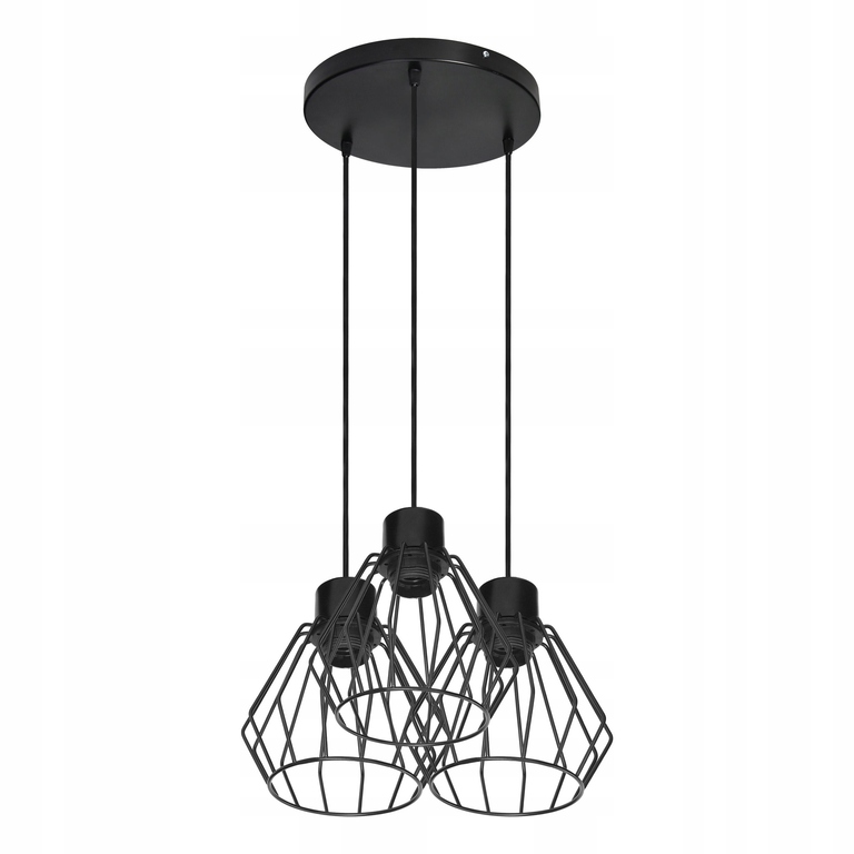 Lampa wisząca czarna zwis druciki diamenciki PINO (1)