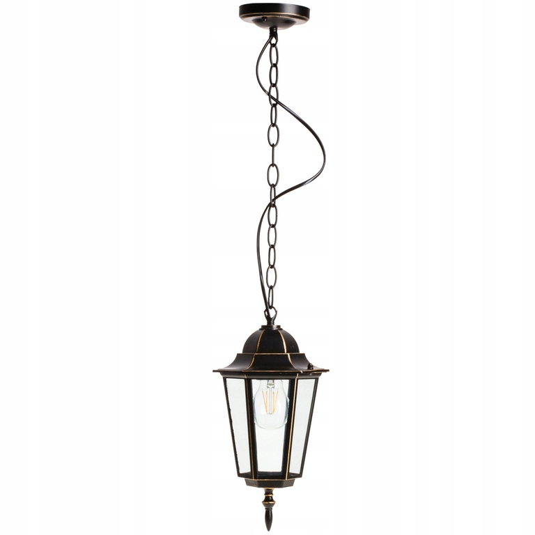 Lampa wisząca Kobi E27 czarno-złota latarnia zwis (3)