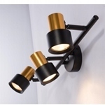 Lampa Kinkiet 3XGU10 LED Katia ruchomy czarno-złot