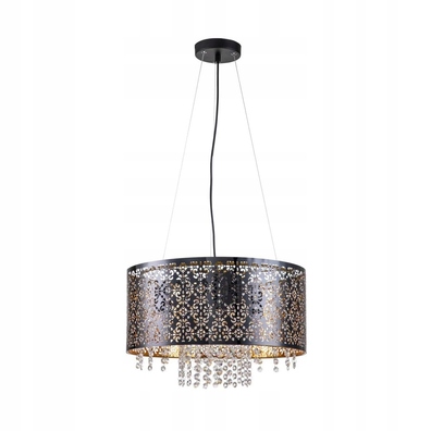 Lampa wisząca Reality E27 czarny złoty abażur