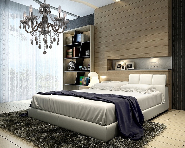 Lampa wisząca Reality Marie E14 czarna kryształki (2)