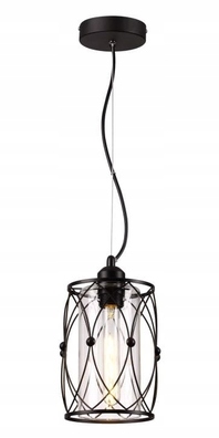 Lampa wisząca Reality E27 GARY CZARNA 1pł klosz