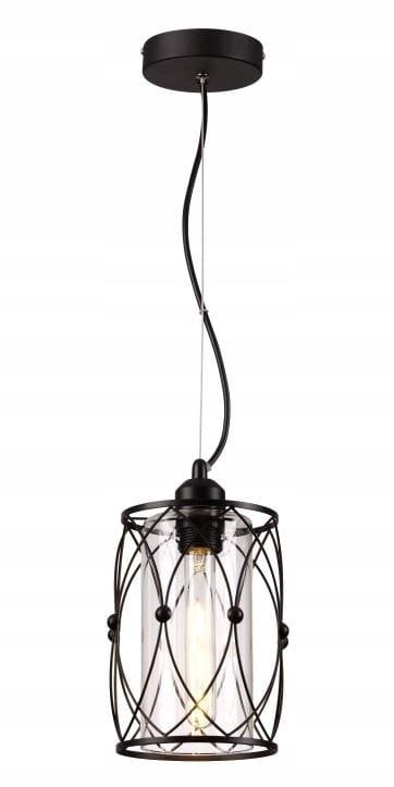 Lampa wisząca Reality E27 GARY CZARNA 1pł klosz (1)