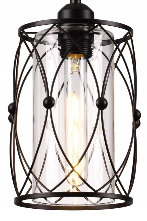 Lampa wisząca Reality E27 GARY CZARNA 1pł klosz (2)