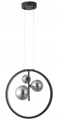Lampa wisząca zwis Omaha 20W czarna LED z kloszami