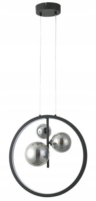 Lampa wisząca zwis Omaha 20W czarna LED z kloszami (1)