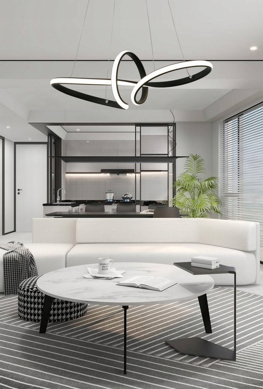 Lampa wisząca LED ŻYRANDOL ADILA CZARNY MAT 35W (2)