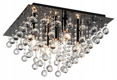 Lampa plafon Kryształki czarna GLAMOUR LANCASTER 5