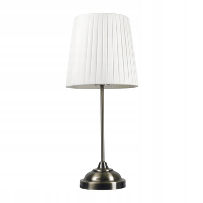 TABLE LAMP LAMPA STOŁOWA BRONZE BASE, WHITE