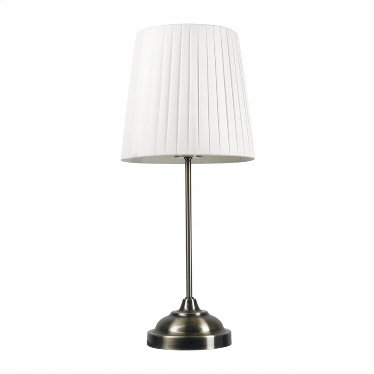 TABLE LAMP LAMPA STOŁOWA BRONZE BASE, WHITE