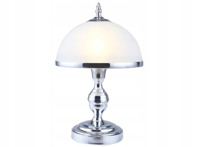 Lampa stołowa Reality Lindgard biały klosz chrom
