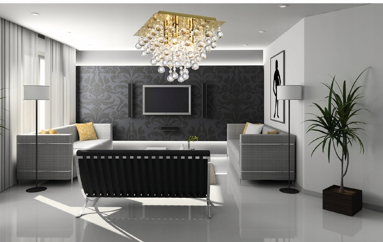 Lampa plafon Kryształki złota GLAMOUR LANCASTER 7 (2)