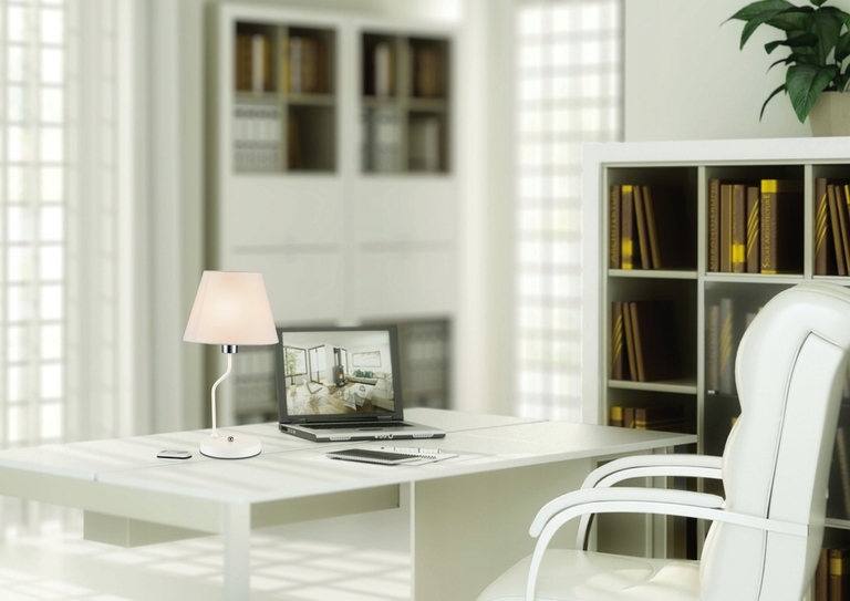 Lampa stołowa York biała 60 W (2)
