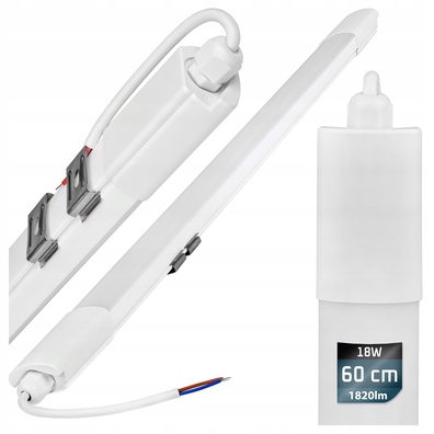 Lampa LED hermetyczna 60cm panel 18W IP65 6500k