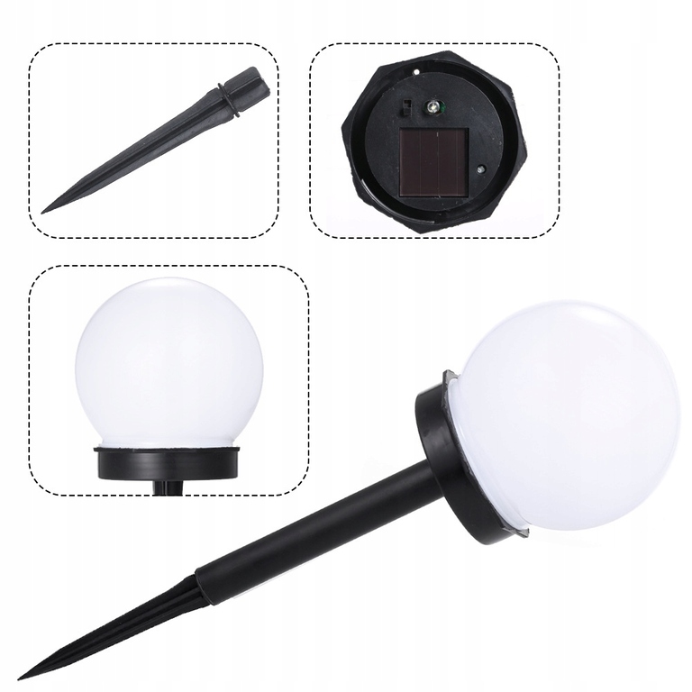 LAMPKA OGRODOWA SOLARNA CZARNA PLASTIK 6000K 6szt (4)