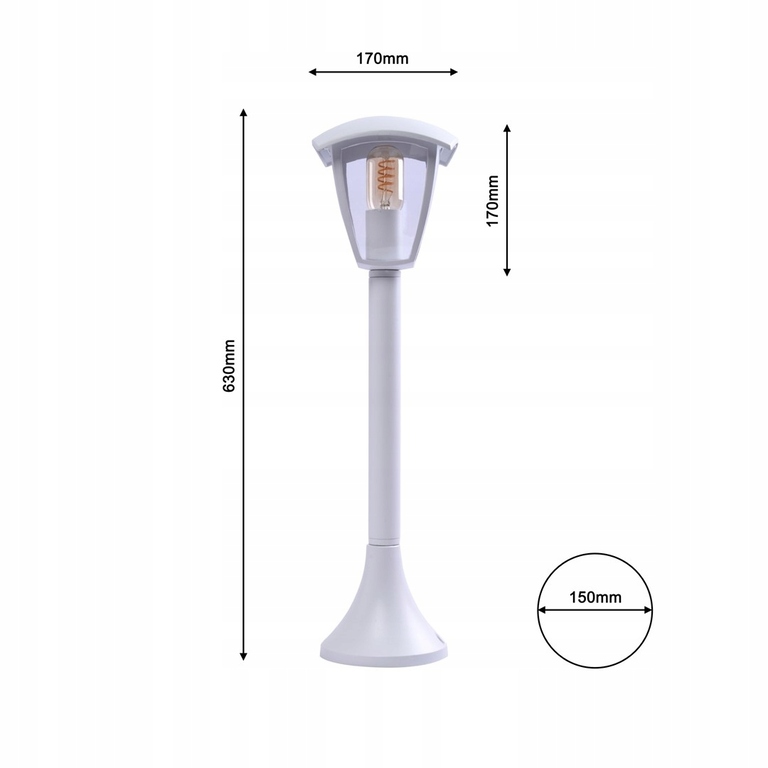 Słupek oświetleniowy FOX Milagro E27 60 cm biała (5)