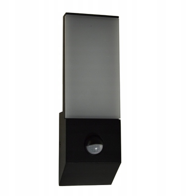 Oprawa elewacyjna LED Prato 9W czarna IP54 CZUJNIK