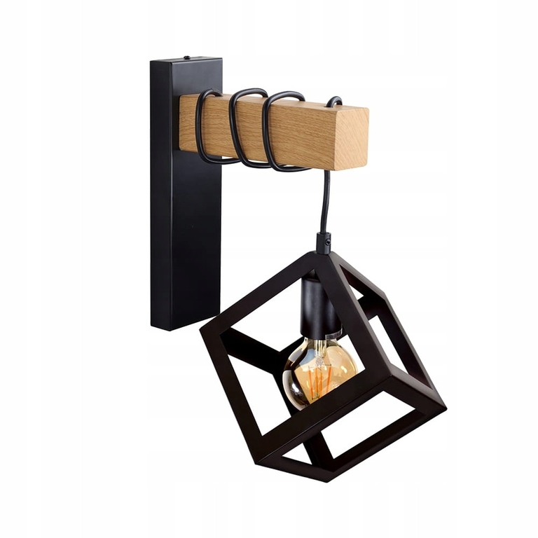 Kinkiet Polux Wood E27 metal drewno