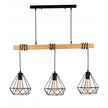 Lampa wisząca Polux VIGO 3xE27 metal loft drewno