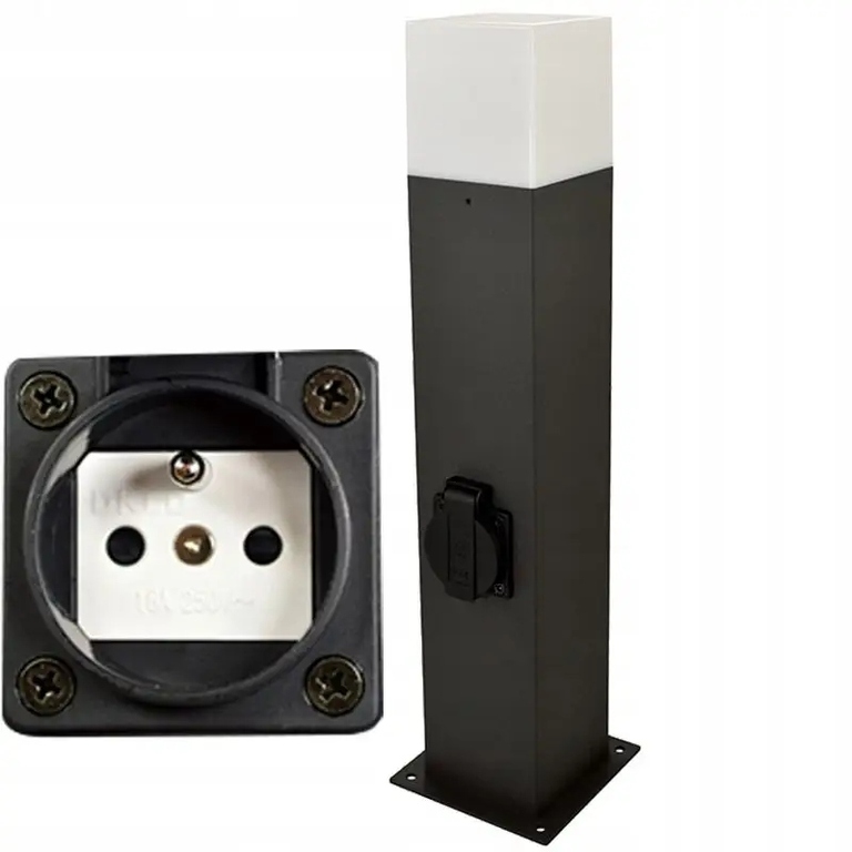 Lampa ogrodowa NEW YORK 44 cm gniazdo 230v grafit (6)