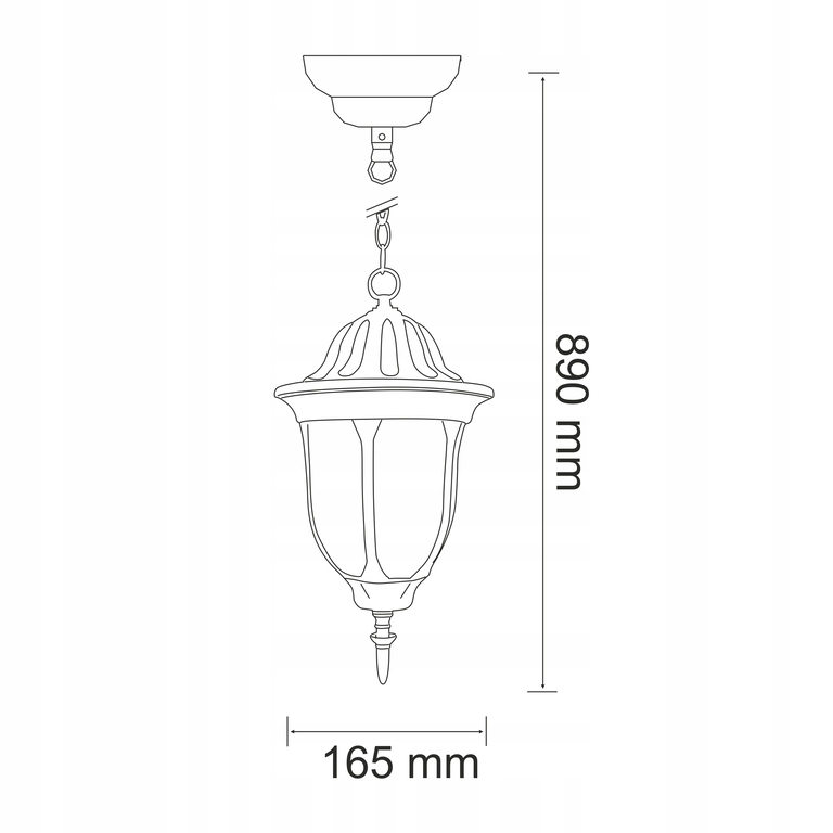 Lampa ogrodowa wisząca zwis FLORENCJA patyna (3)