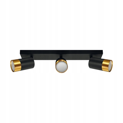 Listwa sufitowa glamour PUZON 3xGU10 czarno-złota