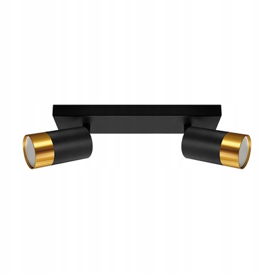 Listwa sufitowa glamour PUZON 2xGU10 czarno-złota
