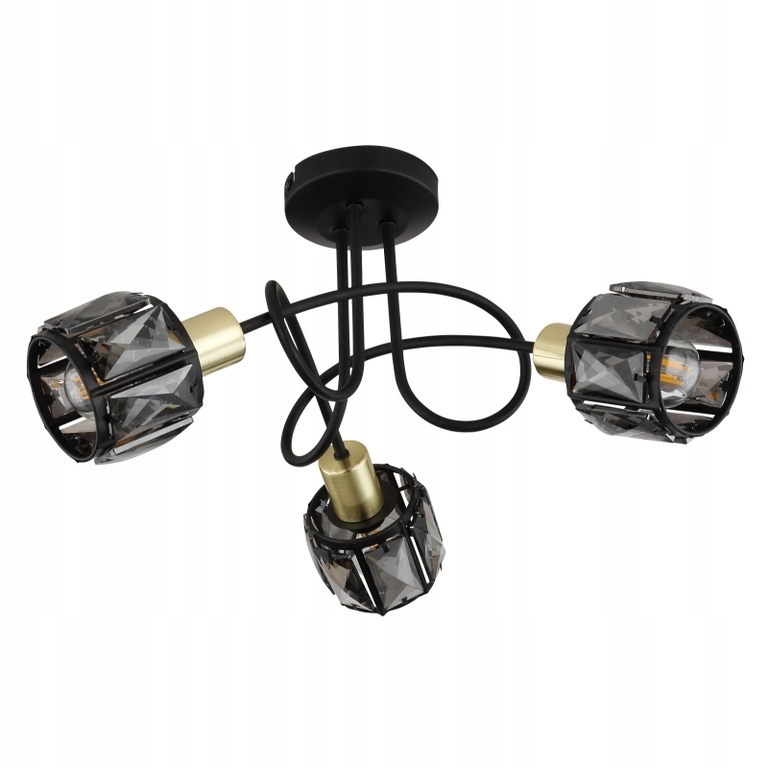 LAMPA SUFITOWA LISTWA 3 INDIANA złoty kryształki (3)