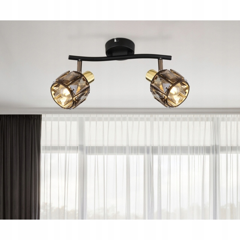 LAMPA SUFITOWA LISTWA 2 INDIANA złoty kryształki (2)