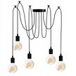 Lampa wisząca sufitowa pająk 5 czarna Loft (1)