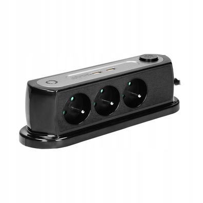 PRZEDŁUŻACZ BIURKOWY Z WYŁ 3X2P+Z, 2XUSB orno