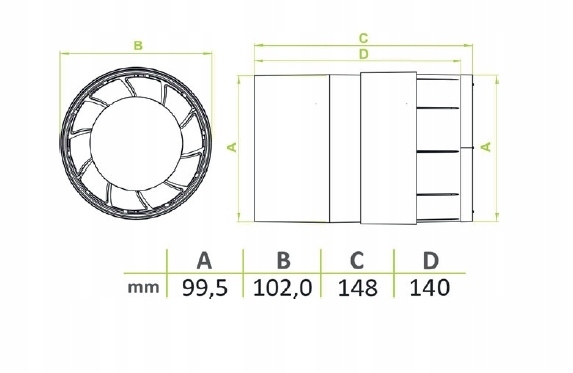 Wentylator kanałowy airRoxy 01-074 100 mm (3)