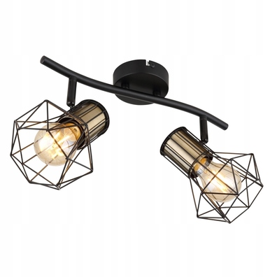 LAMPA SPIRALA SPOT PRISKA GLOBO CZARNY ZŁOTY LOFT