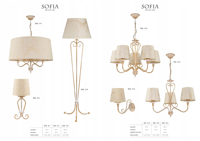 Lampa wisząca Żyrandol SOFIA 3 1591 (3)